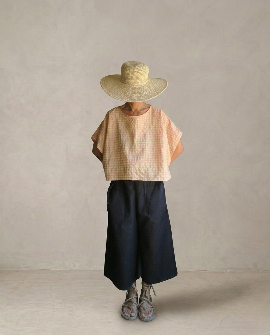 Camiseta vichy naranja