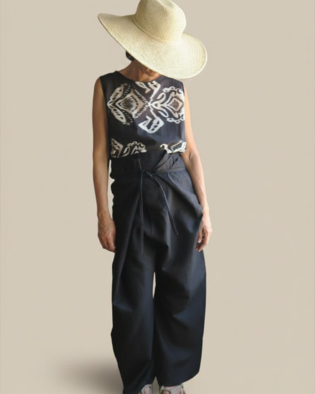 Pantalón wrap negro