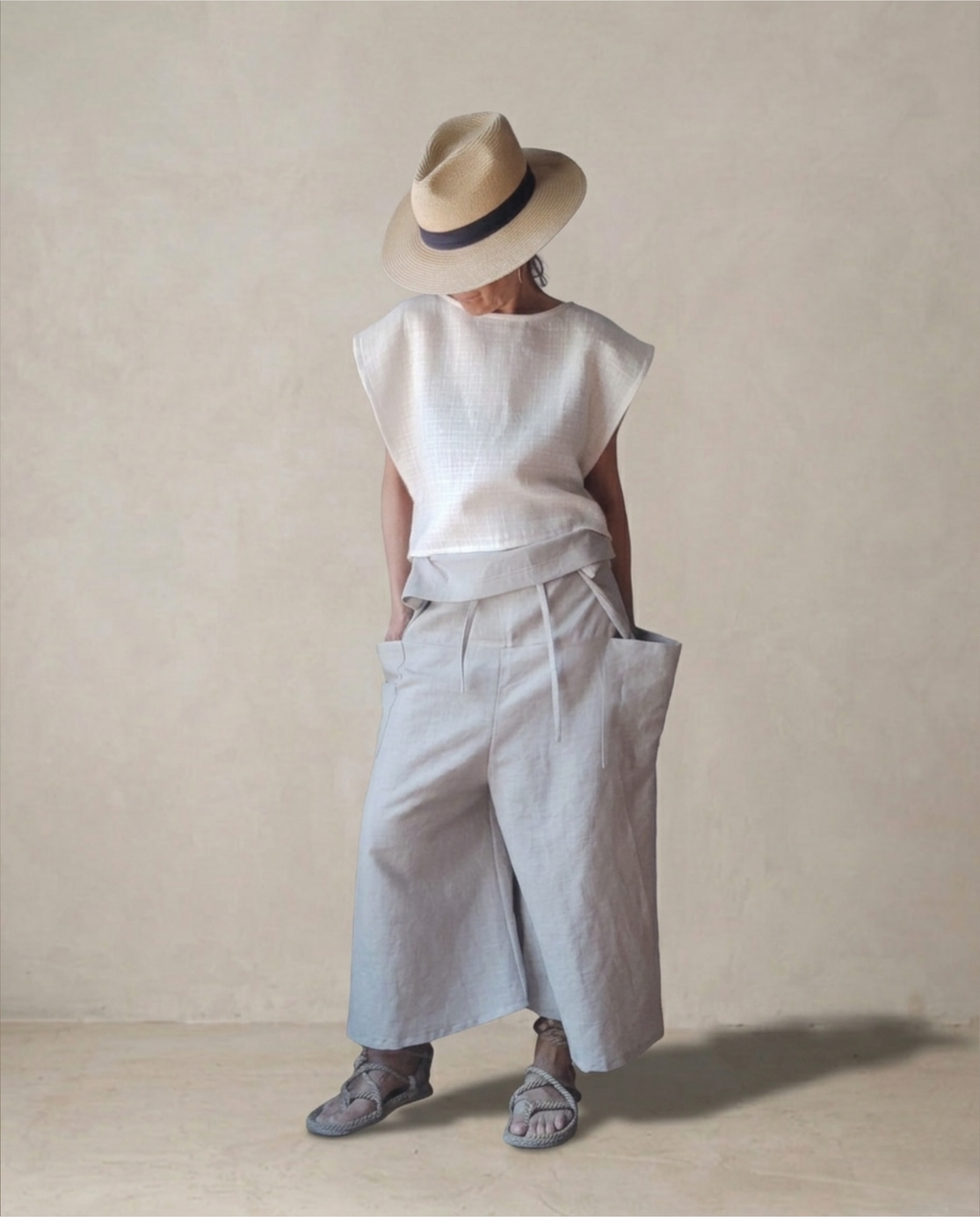 Pantalón Culotte Beige