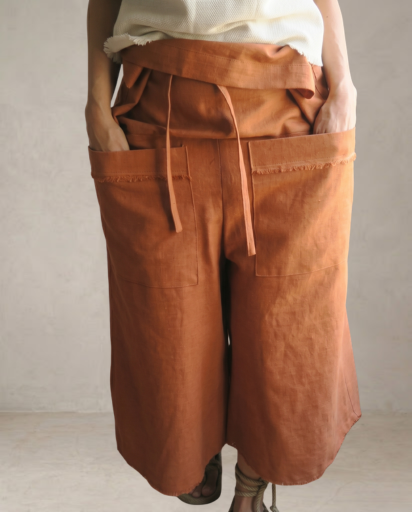 Pantalón culotte terracota
