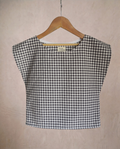top vichy blanco y negro