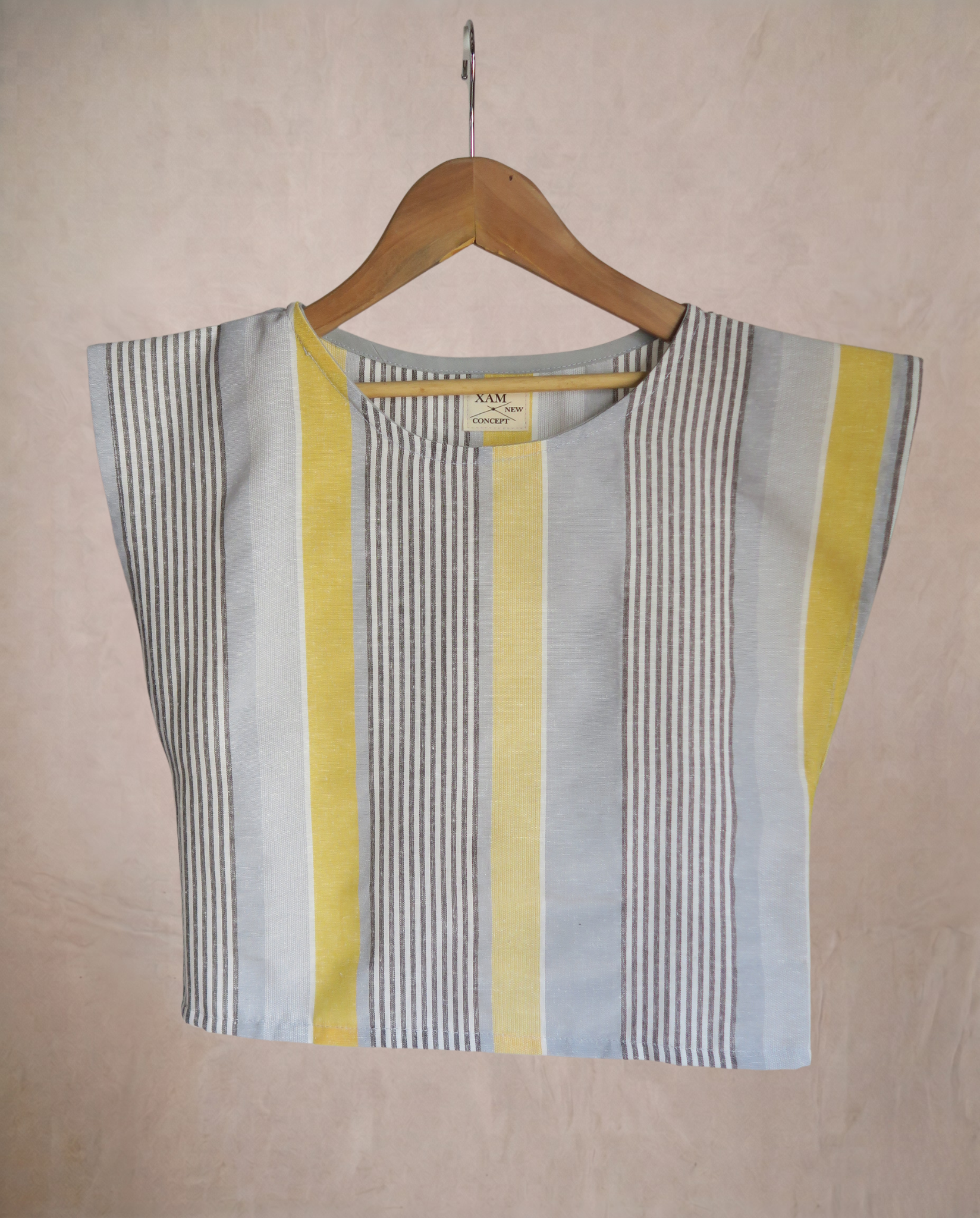 Top rayas azul/amarillo