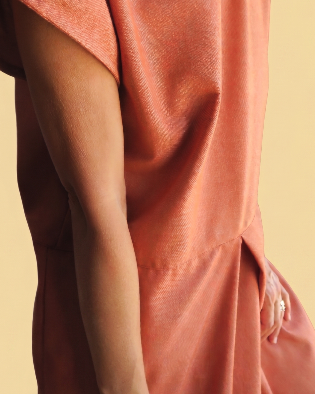 vestido terracota manga corta