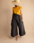 Pantalón Culotte Jean gris-negro