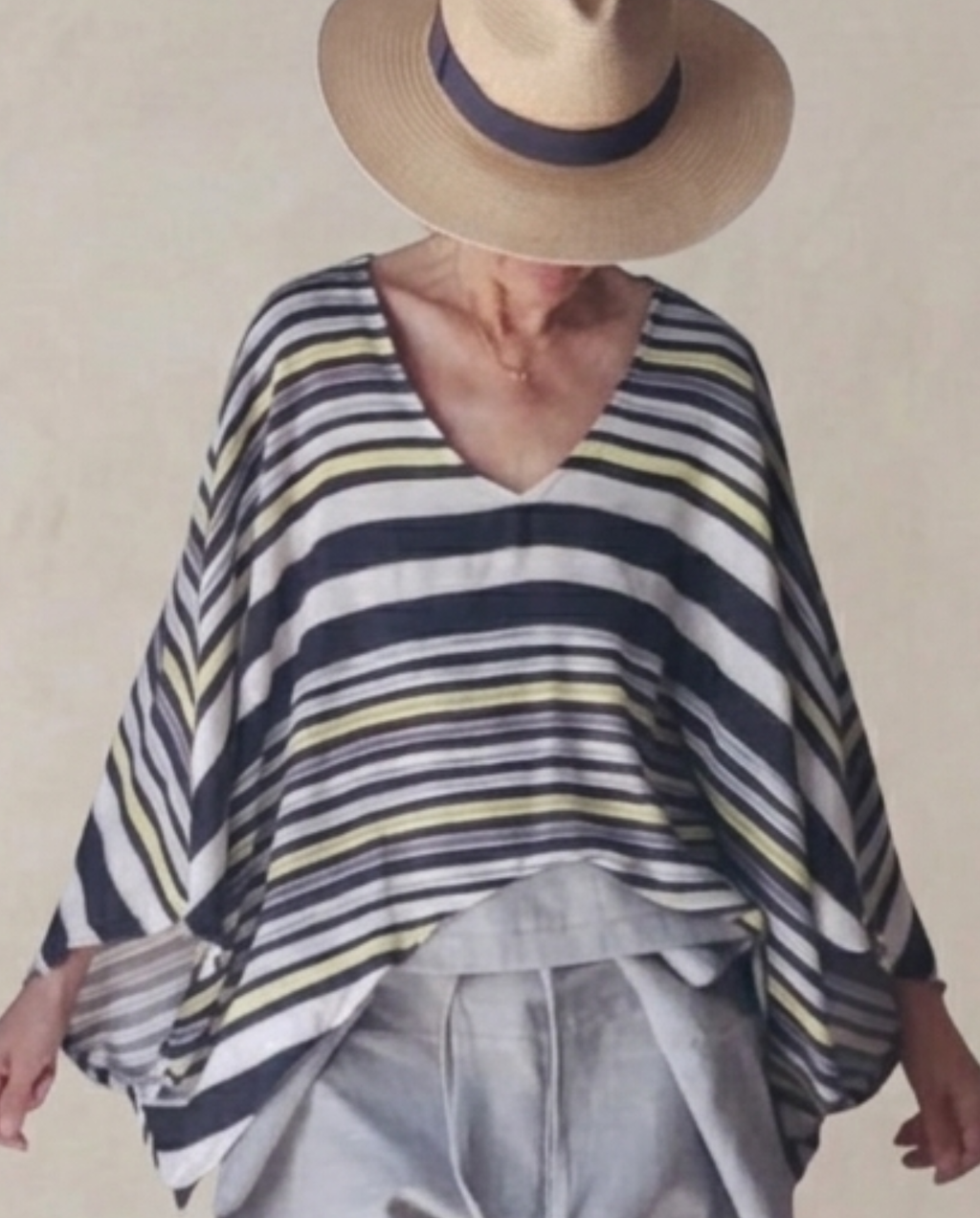 Blusa/Poncho a rayas