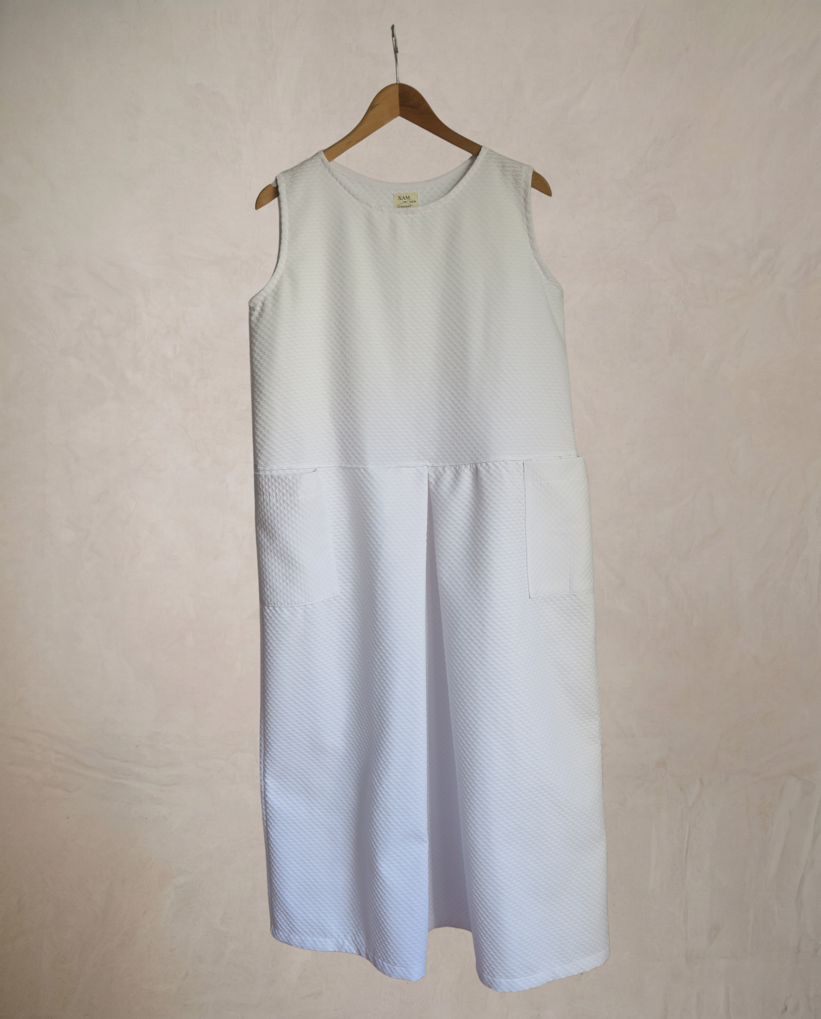Vestido blanco  dos piezas con bolsillos