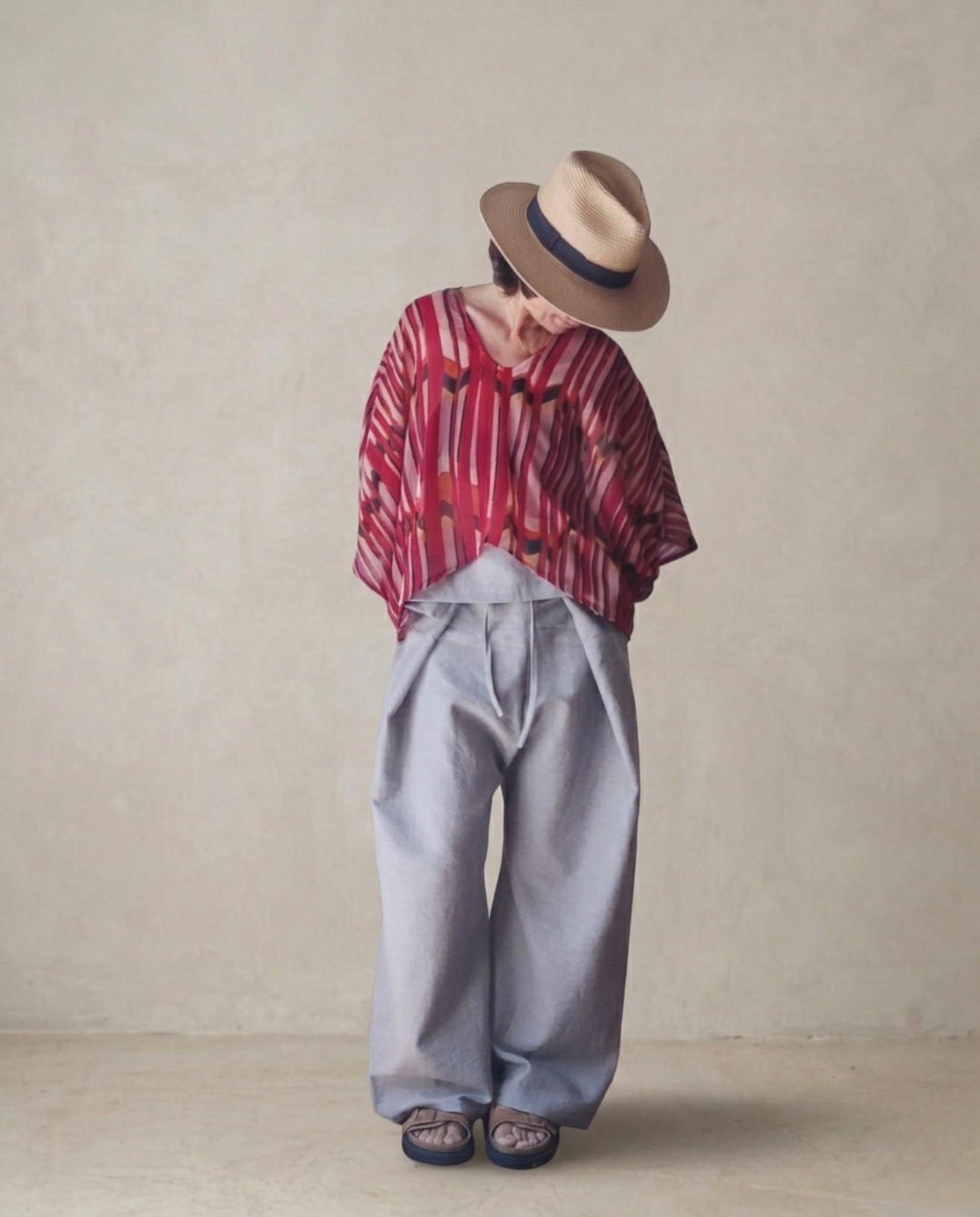 Blusa/Poncho tonos rojizos