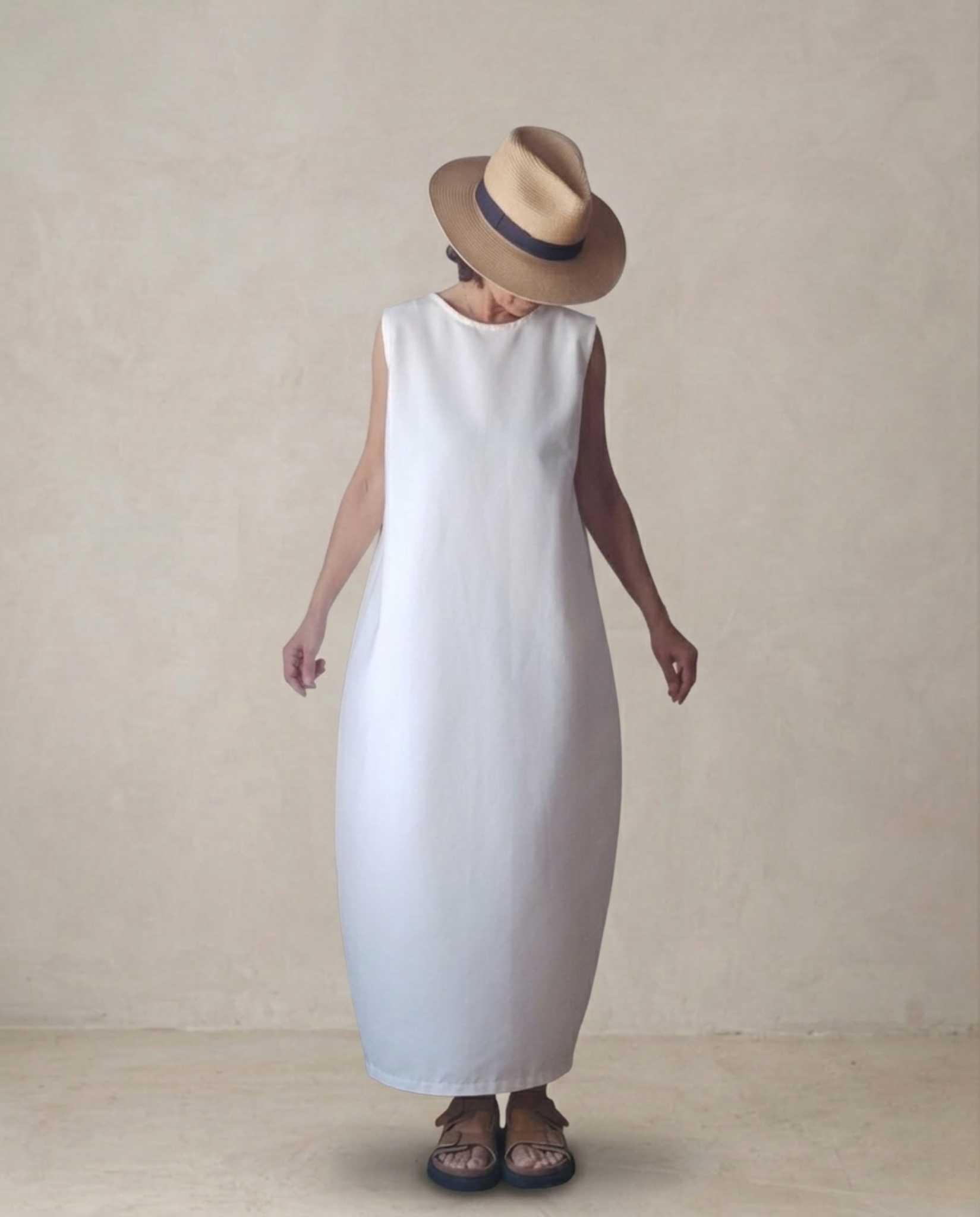 Vestido Globo Blanco Algodón