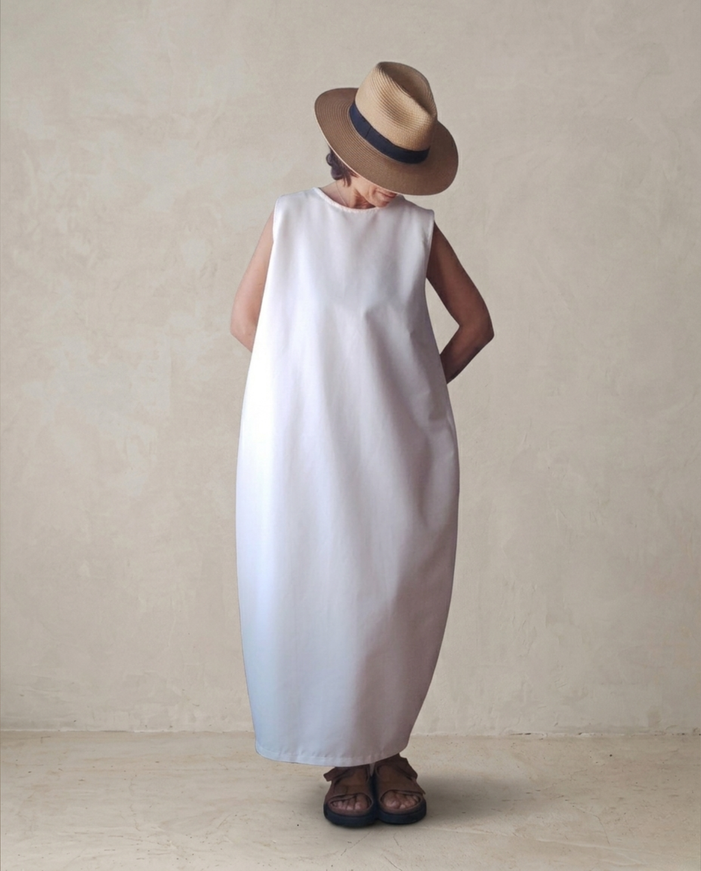 Vestido Globo Blanco Algodón