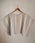 top/poncho rayas azul/rosa