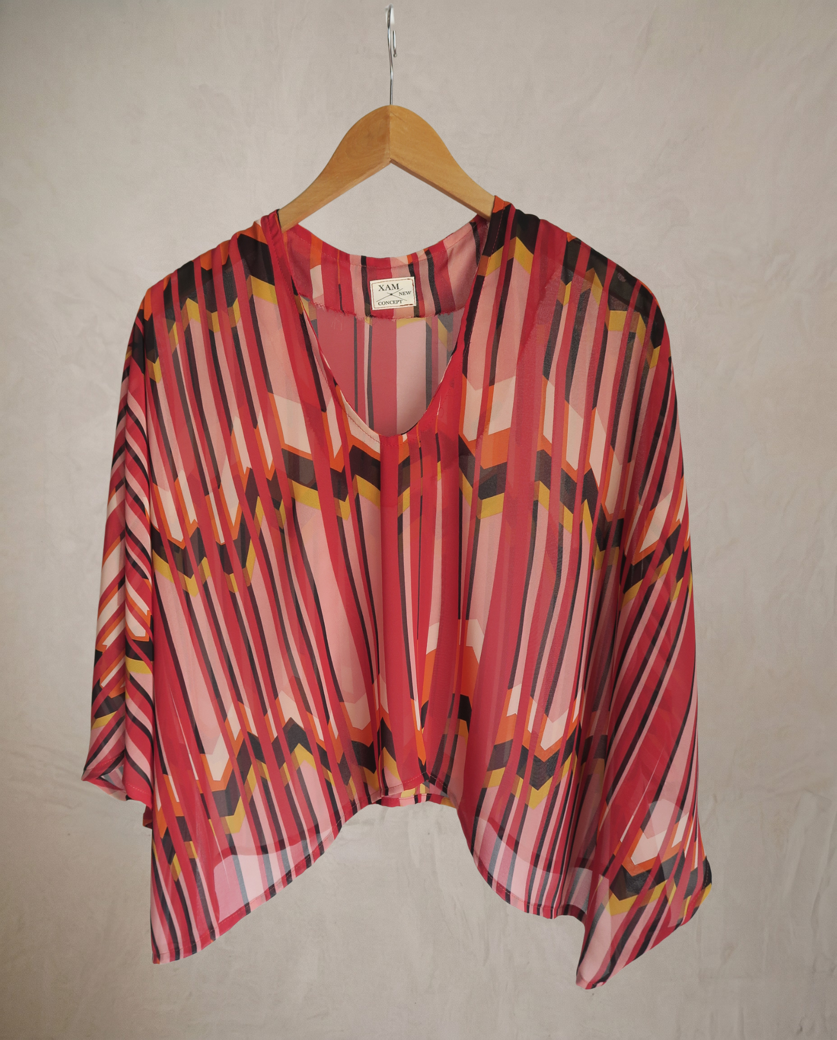 Blusa/Poncho tonos rojizos