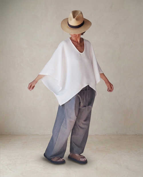 Blusa/ Poncho Blanco