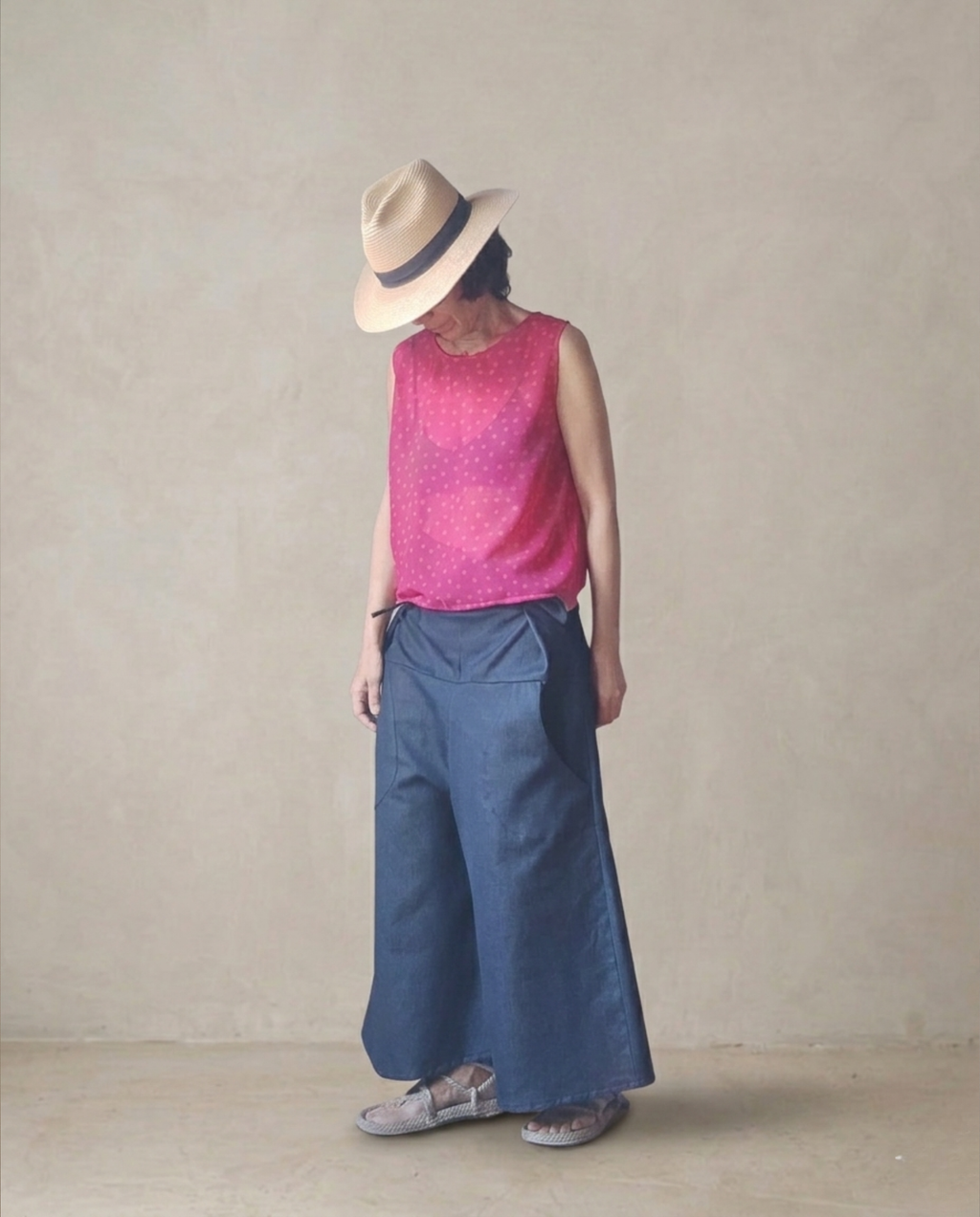 Top lunares rosa