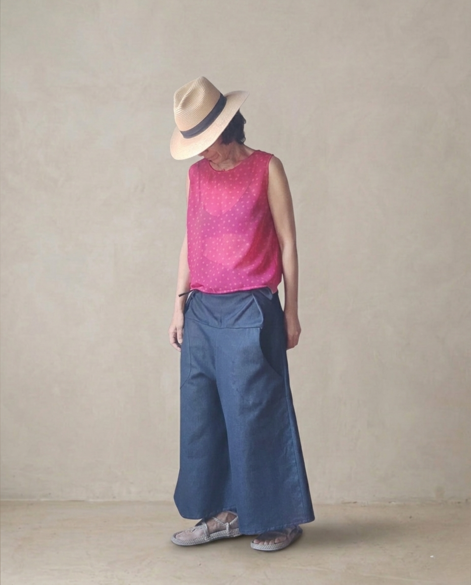 Top lunares rosa