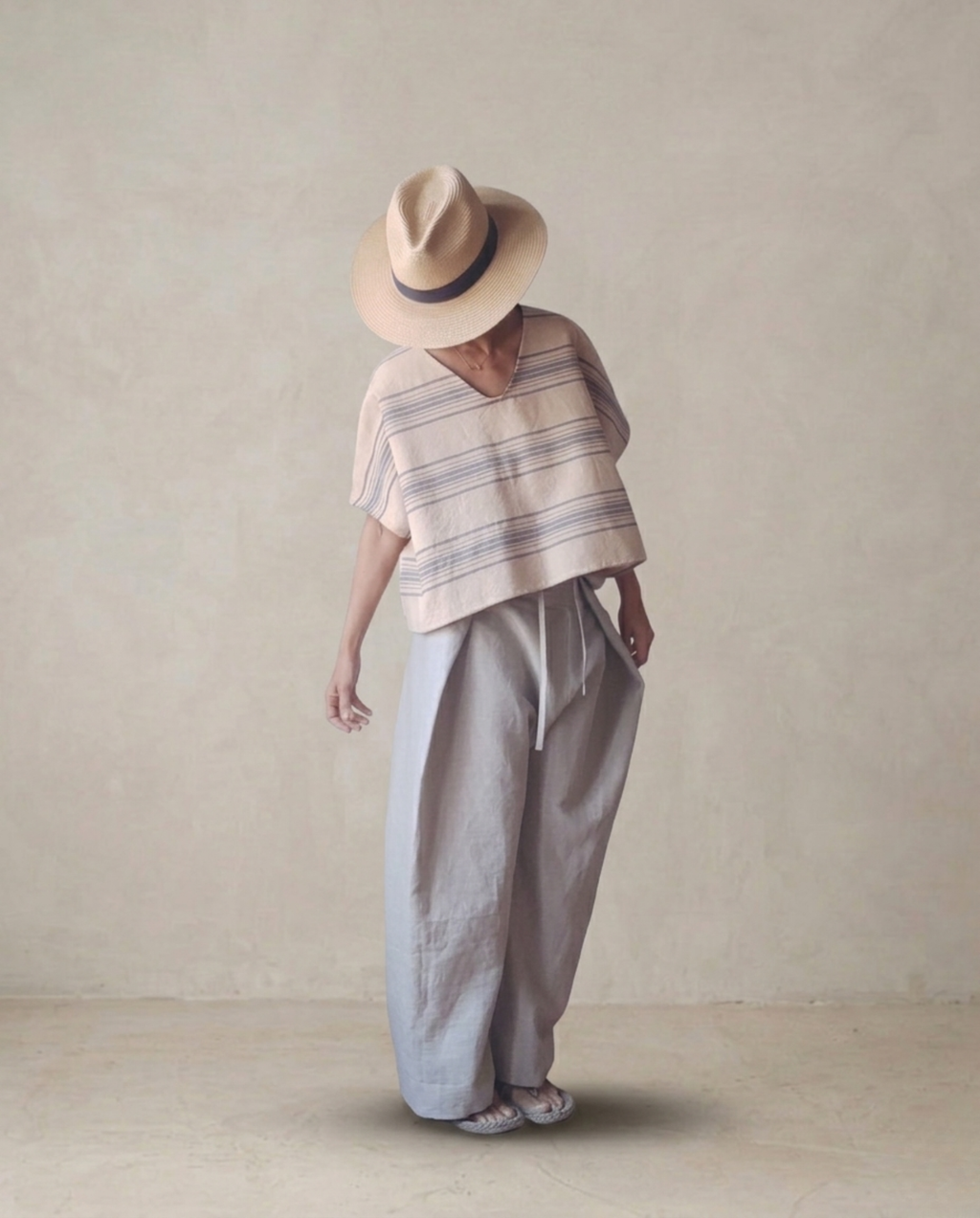Top beige rayas horizontales