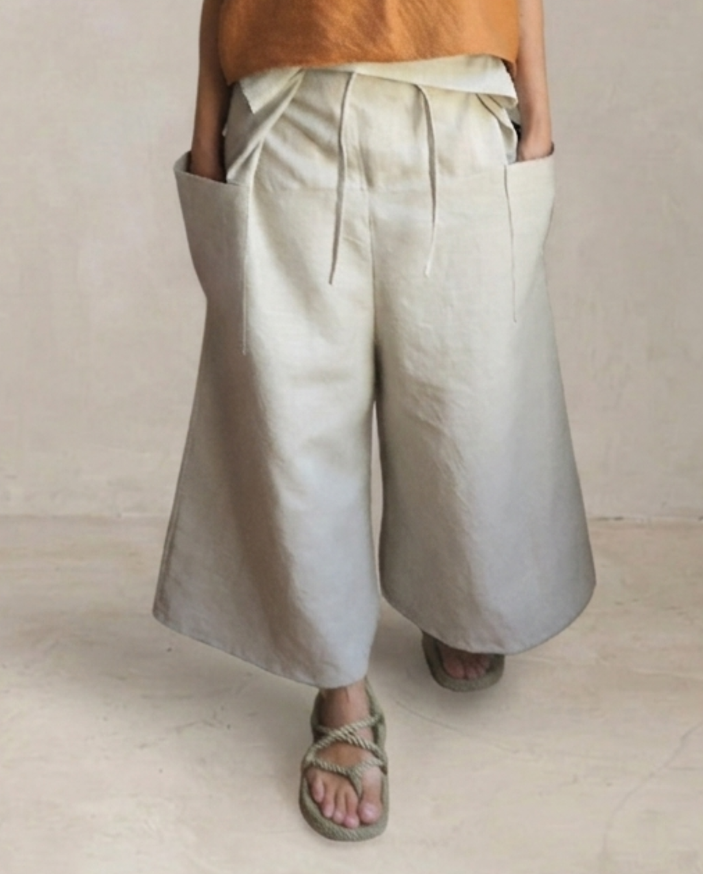 Pantalón Culotte Beige