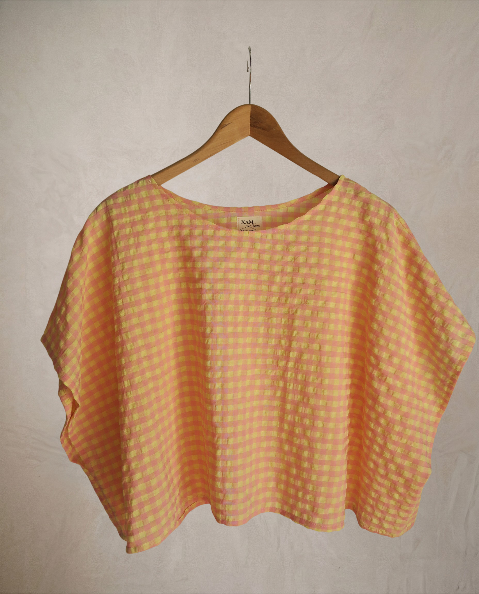 Camiseta vichy naranja