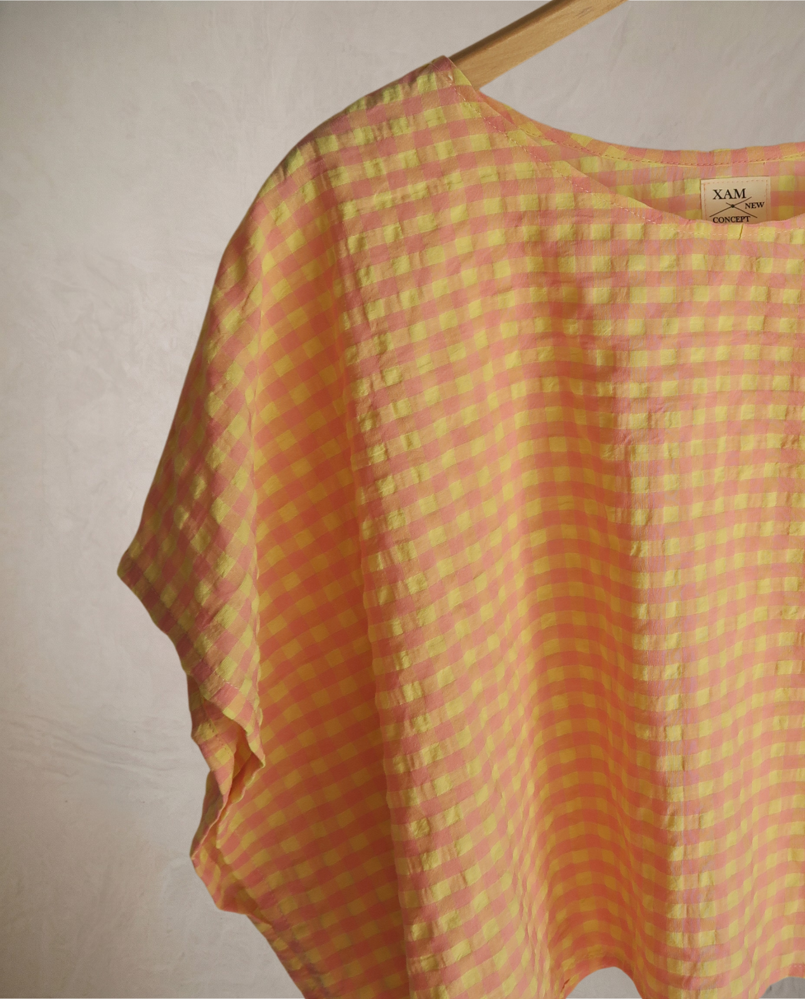 Camiseta vichy naranja